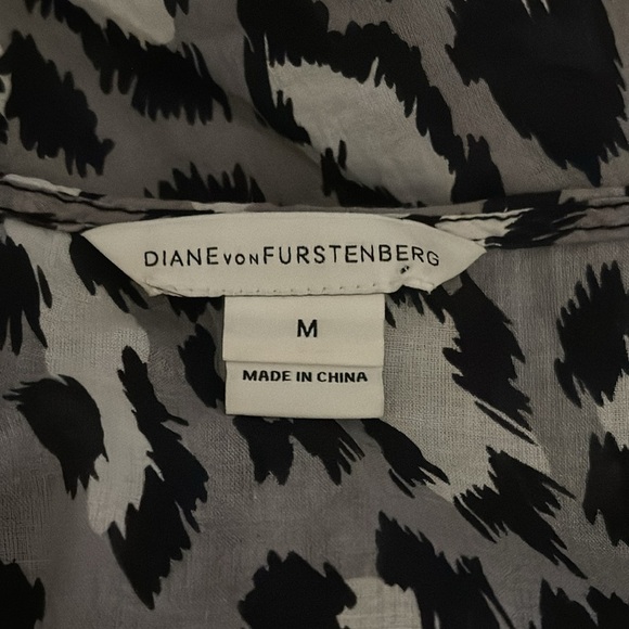 Diane Von Furstenberg Black White Swim Coverup V-Neck‎ Sporty Kleio Size M DVF - Picture 9 of 12